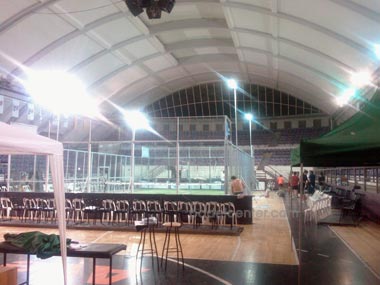 El Estadio Ave Fenix, un lujo en plena preparación el jueves por la noche